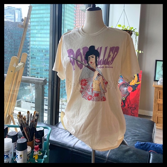 Popkiller Tops - Original anime art design T-shirt by PopKiller in Los Angeles Unisex - Medium